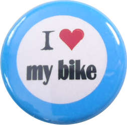 I love my bike Button blau - zum Schließen ins Bild klicken
